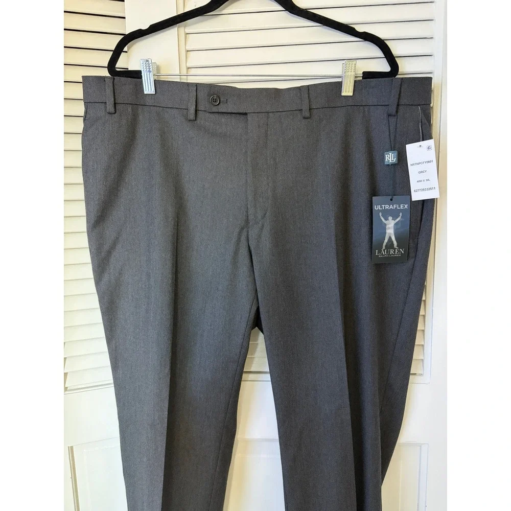 Lauren Ralph Lauren Ultraflex Grey Classic Fit Dress Pants 40W x 30L NWT